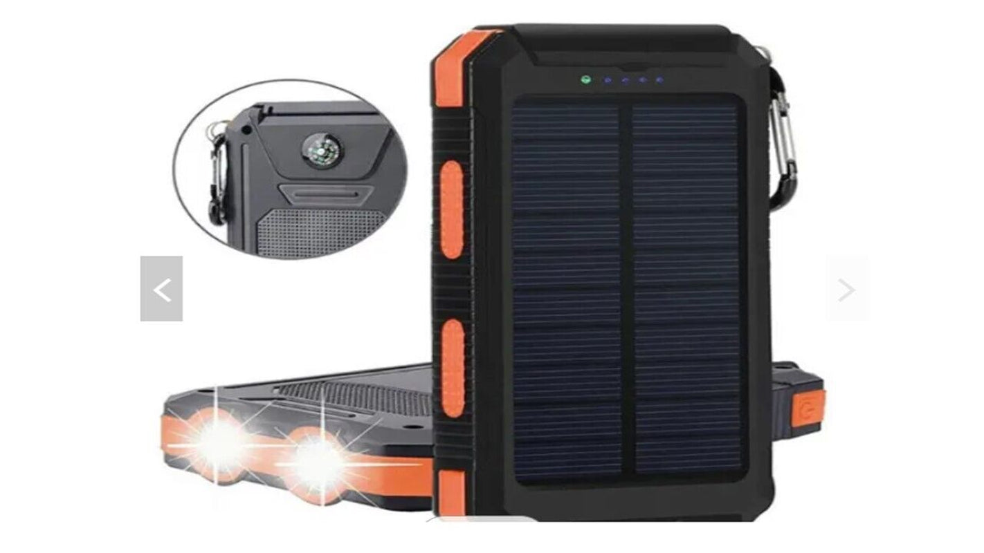 20,000 mAh Portable Solar Power Bank with Dual USB Ports for Phones and Tablets